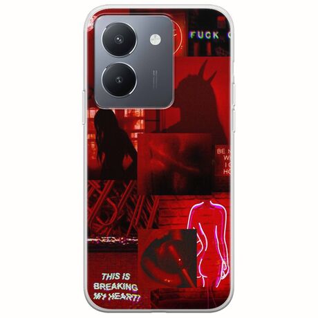 Aesthetic Red Vivo Y36 4G / 5G Flexible TPU (Διάφανη Σιλικόνη)