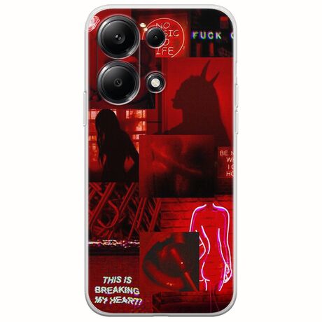 Aesthetic Red Xiaomi Redmi Note 13 4G Flexible TPU (Διάφανη Σιλικόνη)