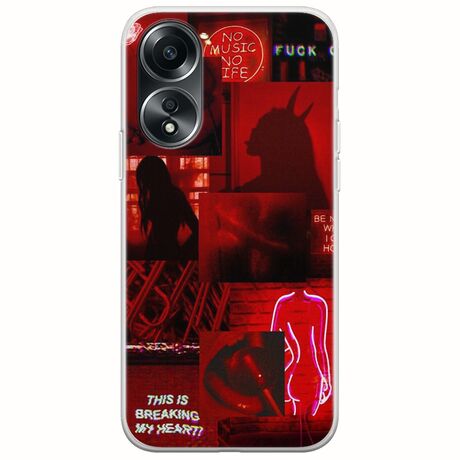 Aesthetic Red Oppo A78 5G Flexible TPU (Διάφανη Σιλικόνη)