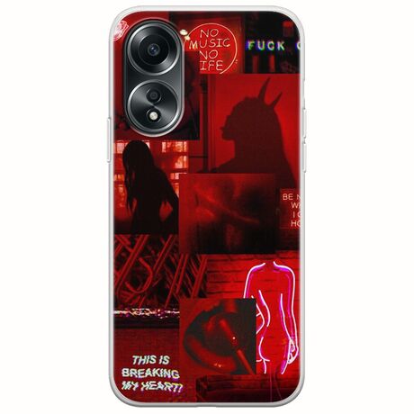 Aesthetic Red Oppo A78 4G Flexible TPU (Διάφανη Σιλικόνη)