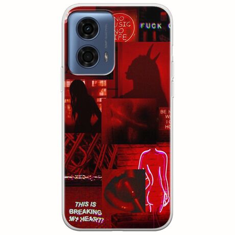 Aesthetic Red Motorola Moto G24 Flexible TPU (Διάφανη Σιλικόνη)
