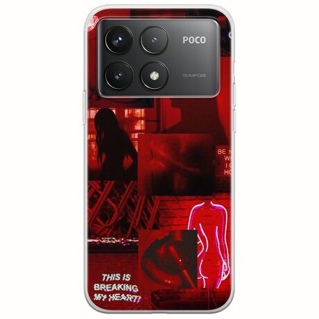 Aesthetic Red Xiaomi Poco F6 Pro 5G Flexible TPU (Διάφανη Σιλικόνη)