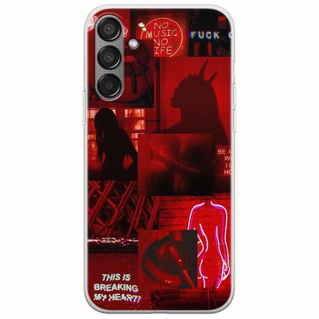 Aesthetic Red Samsung Galaxy M55 5G Flexible TPU (Διάφανη Σιλικόνη)