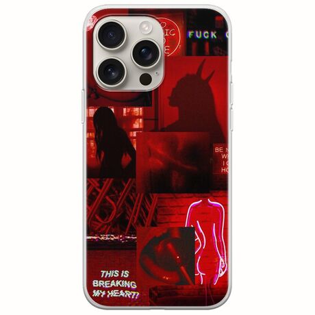Aesthetic Red iPhone 16 Pro Flexible TPU (Διάφανη Σιλικόνη)