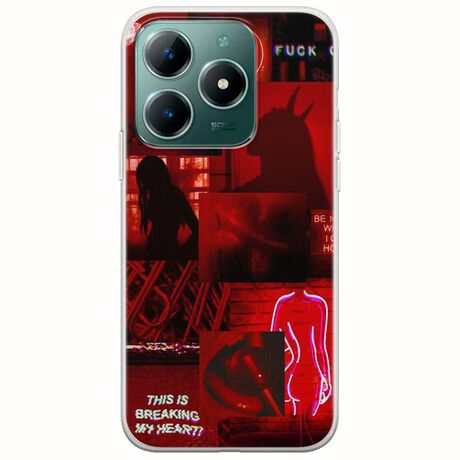 Aesthetic Red Realme C61 Flexible TPU (Διάφανη Σιλικόνη)