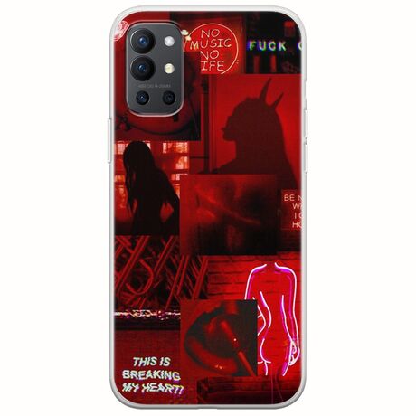 Aesthetic Red OnePlus 9R 5G Flexible TPU (Διάφανη Σιλικόνη)
