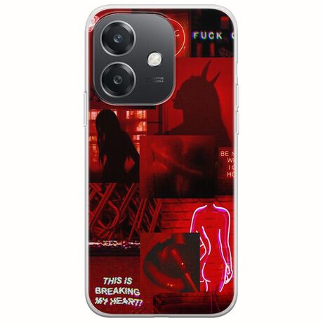 Aesthetic Red Oppo A40 Flexible TPU (Διάφανη Σιλικόνη)