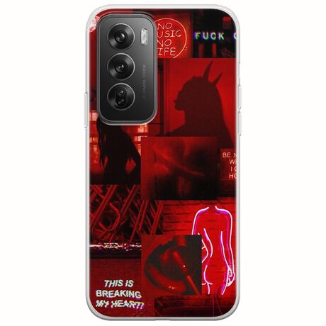 Aesthetic Red Oppo Reno 12 Pro 5G Flexible TPU (Διάφανη Σιλικόνη)