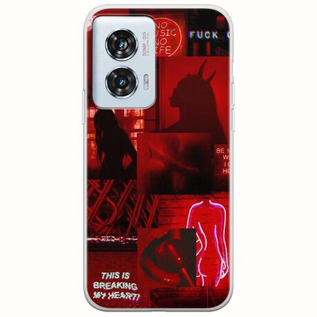 Aesthetic Red Motorola Edge 50 Fusion 5G Flexible TPU (Διάφανη Σιλικόνη)