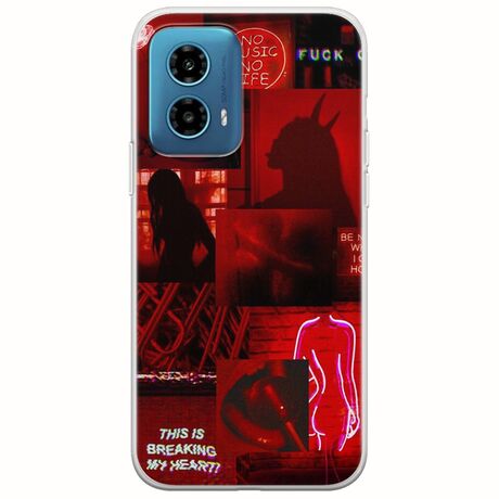 Aesthetic Red Motorola Moto G34 5G Flexible TPU (Διάφανη Σιλικόνη)