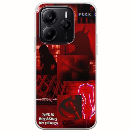 Aesthetic Red Xiaomi Redmi Note 14 5G Flexible TPU (Διάφανη Σιλικόνη)