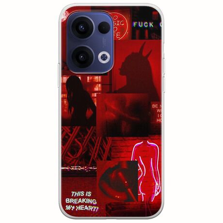 Aesthetic Red Oppo Reno 13 5G Flexible TPU (Διάφανη Σιλικόνη)