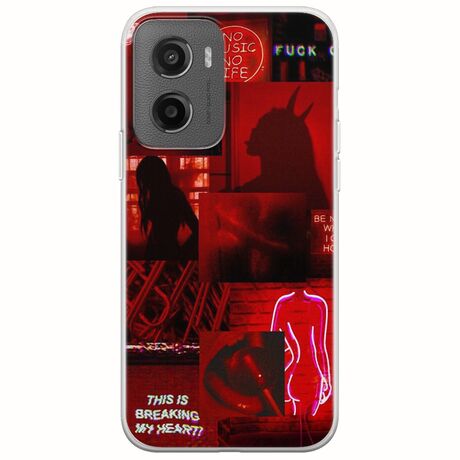 Aesthetic Red Motorola Moto G05 Flexible TPU (Διάφανη Σιλικόνη)