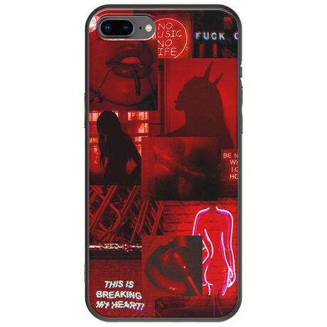 Aesthetic Red iPhone 8 Plus Black TPU (Μαύρη Σιλικόνη)
