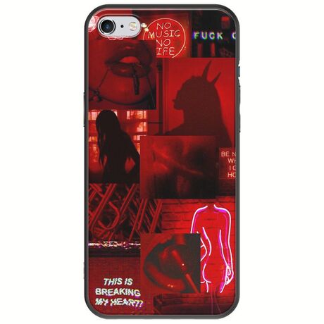 Aesthetic Red iPhone 6/6s Black TPU (Μαύρη Σιλικόνη)
