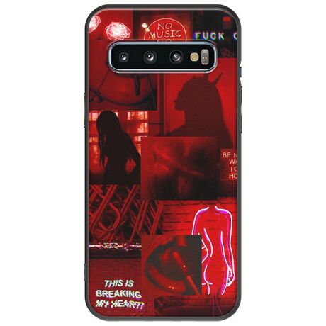 Aesthetic Red Samsung Galaxy S10 Black TPU (Μαύρη Σιλικόνη)