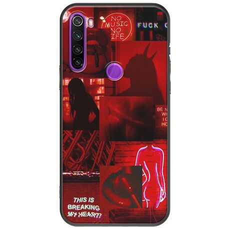 Aesthetic Red Xiaomi Redmi Note 8 Black TPU (Μαύρη Σιλικόνη)