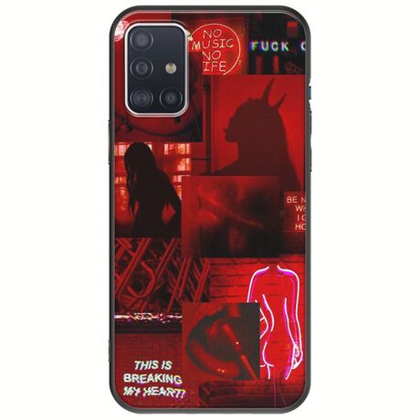 Aesthetic Red Samsung Galaxy A51 Black TPU (Μαύρη Σιλικόνη)