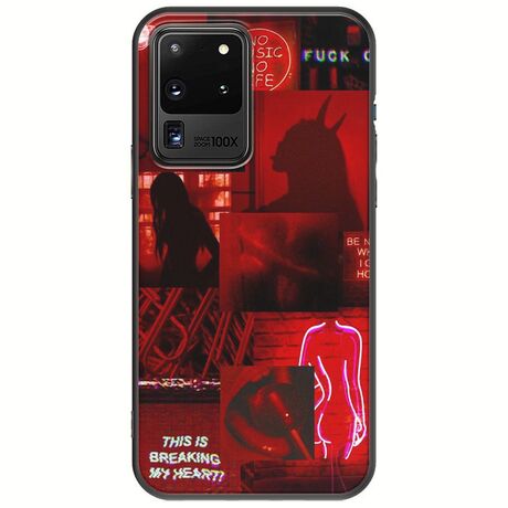 Aesthetic Red Samsung Galaxy S20 Ultra Black TPU (Μαύρη Σιλικόνη)