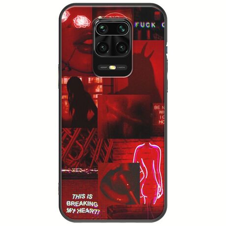 Aesthetic Red Xiaomi Redmi Note 9S / 9 Pro / 9 Pro Max Black TPU (Μαύρη Σιλικόνη)