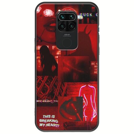 Aesthetic Red Xiaomi Redmi Note 9 Black TPU (Μαύρη Σιλικόνη)