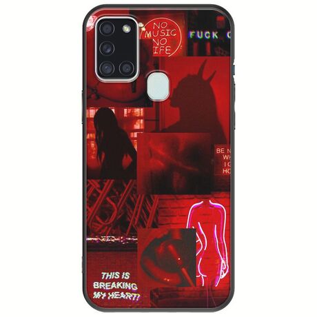 Aesthetic Red Samsung Galaxy A21s Black TPU (Μαύρη Σιλικόνη)