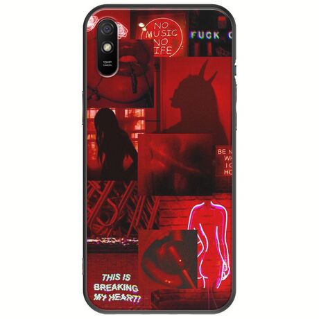 Aesthetic Red Xiaomi Redmi 9A Black TPU (Μαύρη Σιλικόνη)