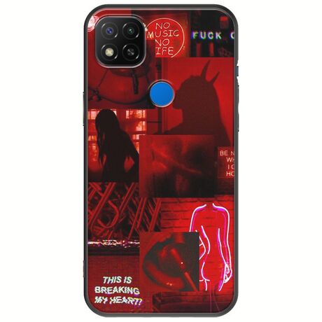 Aesthetic Red Xiaomi Redmi 9C Black TPU (Μαύρη Σιλικόνη)