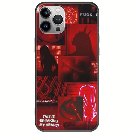 Aesthetic Red iPhone 12 Pro Max Black TPU (Μαύρη Σιλικόνη)