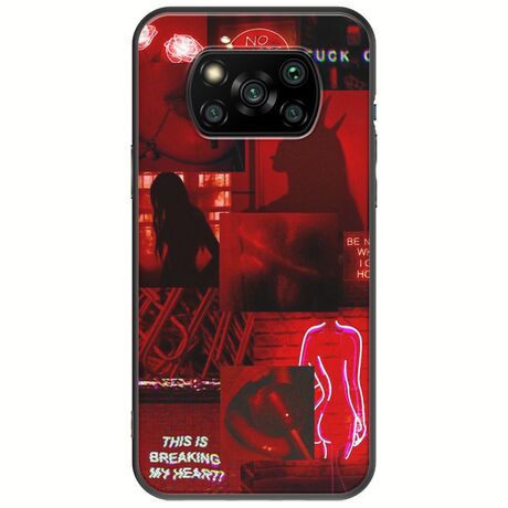 Aesthetic Red Xiaomi Poco X3 NFC / X3 Pro Black TPU (Μαύρη Σιλικόνη)