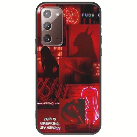Aesthetic Red Samsung Galaxy Note 20 Black TPU (Μαύρη Σιλικόνη)