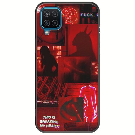 Aesthetic Red Samsung Galaxy A12 Black TPU (Μαύρη Σιλικόνη)