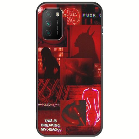 Aesthetic Red Xiaomi Poco M3 Black TPU (Μαύρη Σιλικόνη)