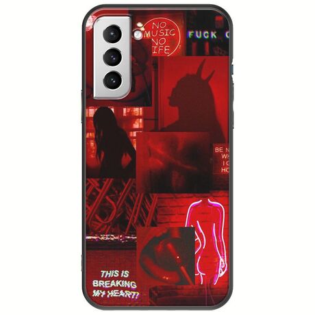 Aesthetic Red Samsung Galaxy S21 Plus Black TPU (Μαύρη Σιλικόνη)