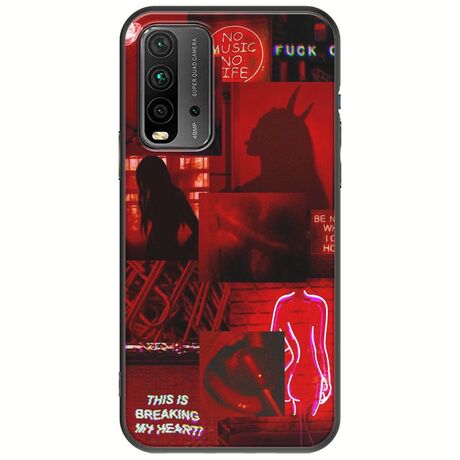 Aesthetic Red Xiaomi Redmi 9T Black TPU (Μαύρη Σιλικόνη)