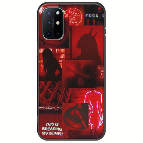 Aesthetic Red OnePlus 8T Black TPU (Μαύρη Σιλικόνη)