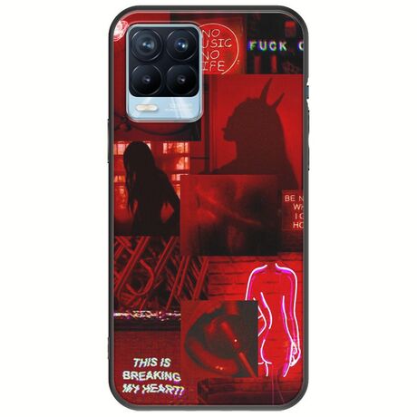 Aesthetic Red Realme 8 / 8 Pro Black TPU (Μαύρη Σιλικόνη)