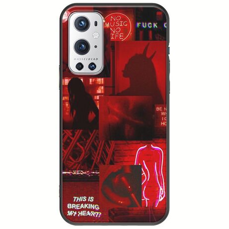 Aesthetic Red OnePlus 9 Pro Black TPU (Μαύρη Σιλικόνη)