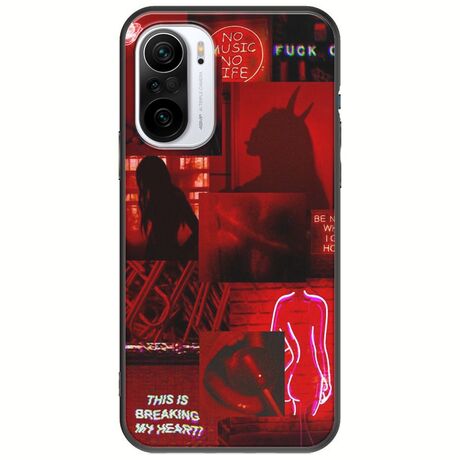 Aesthetic Red Xiaomi Poco F3 Black TPU (Μαύρη Σιλικόνη)