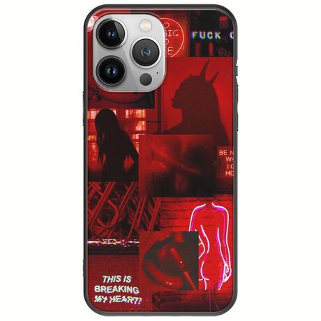 Aesthetic Red iPhone 13 Pro Max Black TPU (Μαύρη Σιλικόνη)