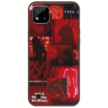 Aesthetic Red Realme C11 2021 Black TPU (Μαύρη Σιλικόνη)
