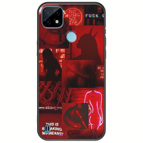 Aesthetic Red Realme C21Y / Realme C25Y Black TPU (Μαύρη Σιλικόνη)