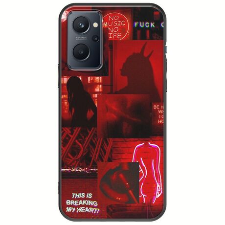 Aesthetic Red Realme 9i Black TPU (Μαύρη Σιλικόνη)