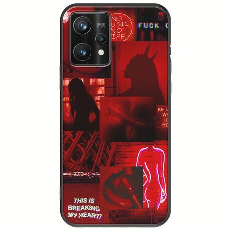 Aesthetic Red Realme 9 Pro Plus Black TPU (Μαύρη Σιλικόνη)