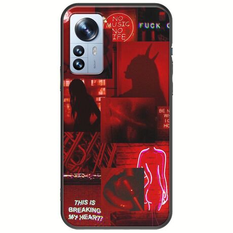 Aesthetic Red Xiaomi 12 Pro Black TPU (Μαύρη Σιλικόνη)