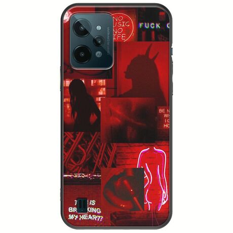 Aesthetic Red Realme C31 Black TPU (Μαύρη Σιλικόνη)