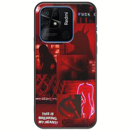 Aesthetic Red Xiaomi Redmi 10C Black TPU (Μαύρη Σιλικόνη)