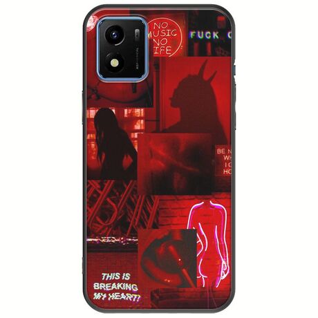 Aesthetic Red Vivo Y01 Black TPU (Μαύρη Σιλικόνη)