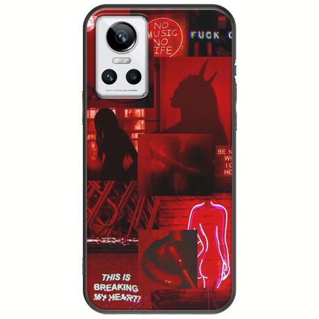 Aesthetic Red Realme GT Neo 3 Black TPU (Μαύρη Σιλικόνη)