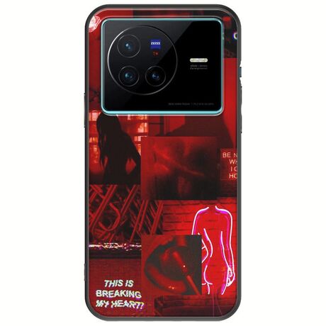 Aesthetic Red Vivo X80 Black TPU (Μαύρη Σιλικόνη)